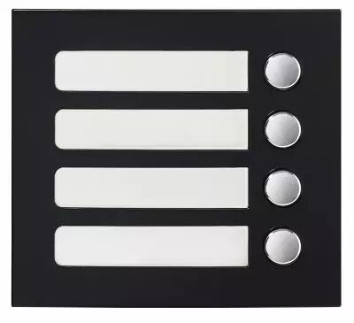 Fa�ade 4 BP finition noire satin�e pour module d\'appel GTSW (GF4PB)