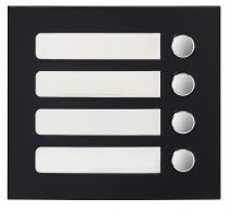 Façade 4 BP finition noire satinée pour module d\'appel GTSW (GF4PB)
