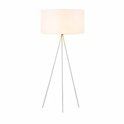 FENDA, lampadaire int�rieur, tr�pied, blanc/chrome, E27, 40W max, sans abat-jour (1003033)