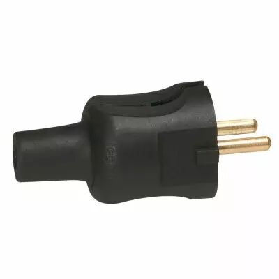 Fiche 2P - 16 A - caout - c�ble 2x1,5 mm� - noir (050451)