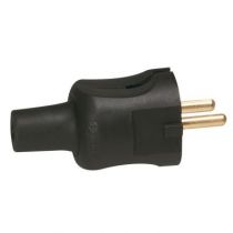 Fiche 2P - 16 A - caout - câble 2x1,5 mm² - noir (050451)