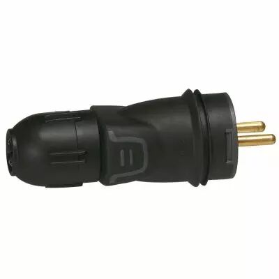 Fiche 2P+T - 16 A - caout - IP 55 - IK 08 - c�ble �2,5 (050444)