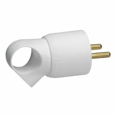 Fiche 2P+T - 16 A - plastique - anneaux - blanc (050420)