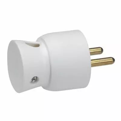 Fiche 2P+T - 16 A - plastique - sortie lat�rale - blanc (050416)