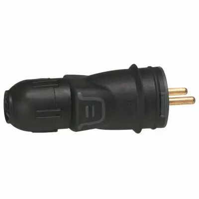Fiche m�le 2P+T - 16 A - caout - connexion auto - IP 44 - IK 08 - c�ble �2,5 (050440)