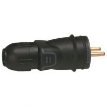 Fiche mâle 2P+T - 16 A - caout - connexion auto - IP 44 - IK 08 - câble Ø2,5 (050440)