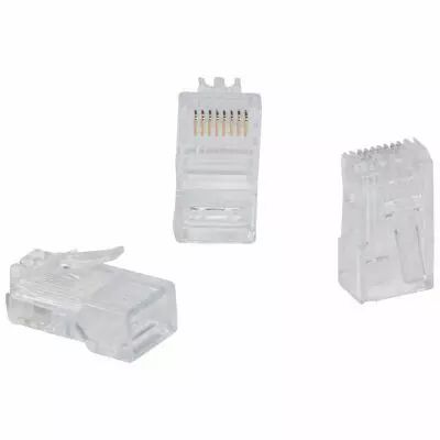 Fiche RJ45 cat�gorie5e 8 contacts largeur 11,7mm pour c�ble rond (051703)