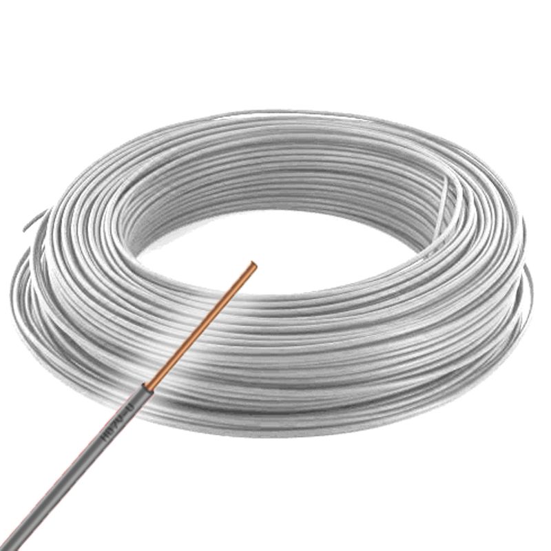 CABLE H07VU1,5I - Fil électrique rigide HO7VU 1.5² ivoire - Couronne de 100m