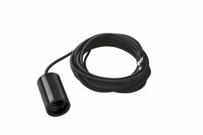 FITU, suspension int�rieure, hauteur 9,1 cm, noir, E27, 60W max, c�ble nu sans pat�re de 5m (132690)