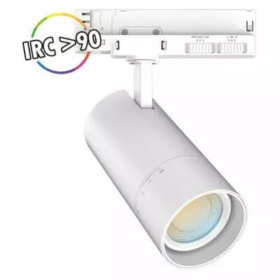 focus slim ii spot sur rail blc 20w/15w/10w 3cct ip20 angle ajus 3ans (100393)