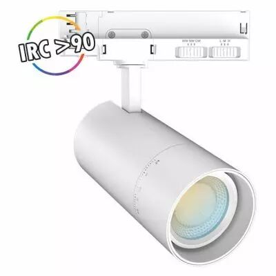 focus slim ii spot sur rail blc 35w/30w/25w 3cct ip20 angle ajus 3ans (100395)