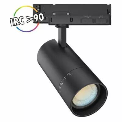 focus slim ii spot sur rail noir 20w/15w/10w 3cct ip20 angle ajus 3ans (100394)