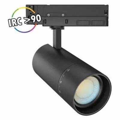 focus slim ii spot sur rail noir 35w/30w/25w 3cct ip20 angle ajus 3ans (100396)