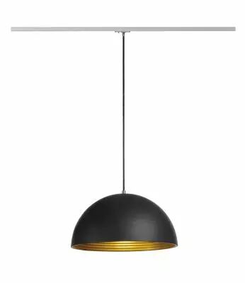 FORCHINI M 40, suspension pour rail 1 allumage, int�rieur, noir/or, adaptateur gris, E27, 40W max (143930)