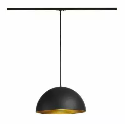 FORCHINI M 40, suspension pour rail 1 allumage, int�rieur, noir/or, adaptateur noir, E27, 40W max (143932)