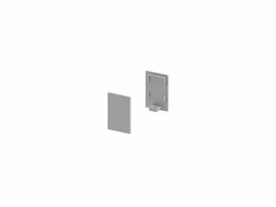 GRAZIA 10, embouts pour profil en saillie standard, avec diffuseur haut, alu, 2 pi�ces (1000484)