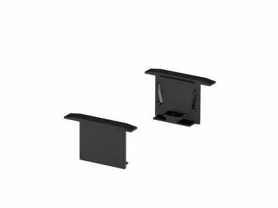 GRAZIA 20, embouts pour profil � encastrer, noir, 2 pi�ces (1000558)