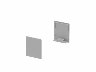 GRAZIA 20, embouts pour profil en saillie plat, avec diffuseur haut, alu, 2 pi�ces (1000562)