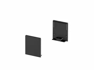GRAZIA 20, embouts pour profil en saillie plat, avec diffuseur haut, noir, 2 pi�ces (1000564)