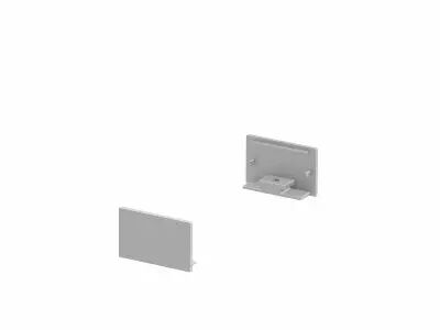 GRAZIA 20, embouts pour profil en saillie plat, avec diffuseur plat, alu, 2 pi�ces (1000559)