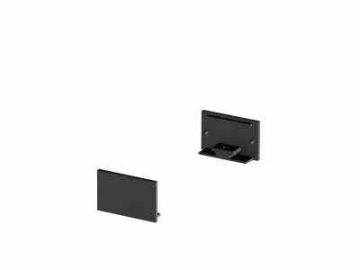 GRAZIA 20, embouts pour profil en saillie plat, avec diffuseur plat, noir, 2 pi�ces (1000561)