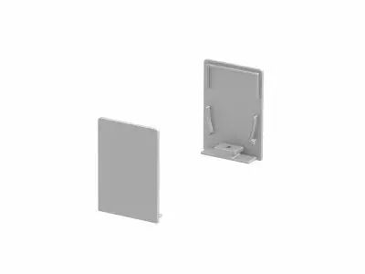 GRAZIA 20, embouts pour profil en saillie standard, avec diffuseur haut, alu, 2 pi�ces (1000568)