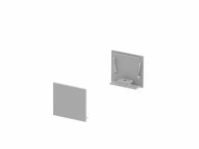 GRAZIA 20, embouts pour profil en saillie standard, avec diffuseur plat, alu, 2 pi�ces (1000565)