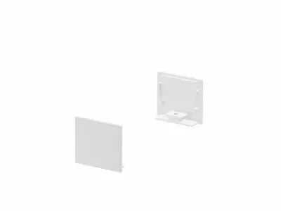 GRAZIA 20, embouts pour profil en saillie standard, avec diffuseur plat, blanc, 2 pi�ces (1000566)