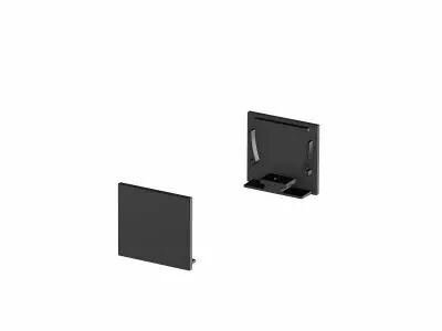 GRAZIA 20, embouts pour profil en saillie standard, avec diffuseur plat, noir, 2 pi�ces (1000567)