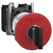 harmony xb4 - bouton arrêt urgence - ø40 - à clé 455 - rouge - 1o+1f - vis (xb4bs9445)