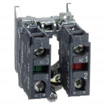 harmony xb4 - corps de bouton - 1o+1f - raccordement bornes ressort (zb4bz105)