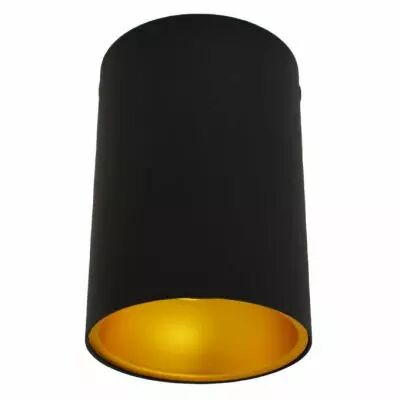 hoya spot saillie gu10 cylindre noir/dore (6811)