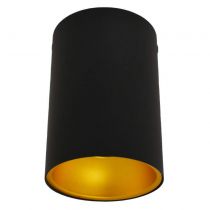 hoya spot saillie gu10 cylindre noir/dore (6811)