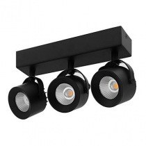 indigo-pixa 3 3x10w 3x1200lm 3000k 38° dim noir mat (wa13405)