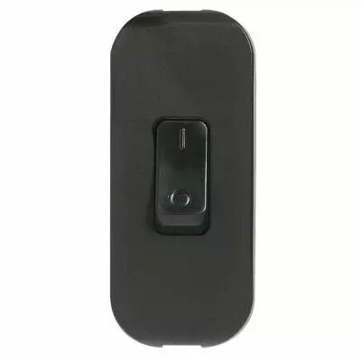 Inter � bascule touche de couleur - 2 A - fil souple - noir (040194)