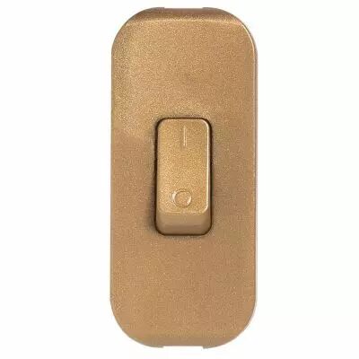 Inter � bascule touche de couleur - 2 A - fil souple - vieil or (040193)