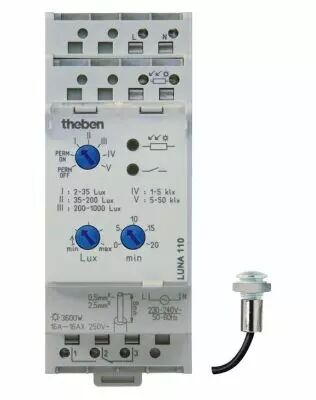 INTER CREPUSCULAIRE 2 A 50000 LUX 12V A 24V UC DUOFIX CELLULE ENC 1NO+1NF 16A (1104200)