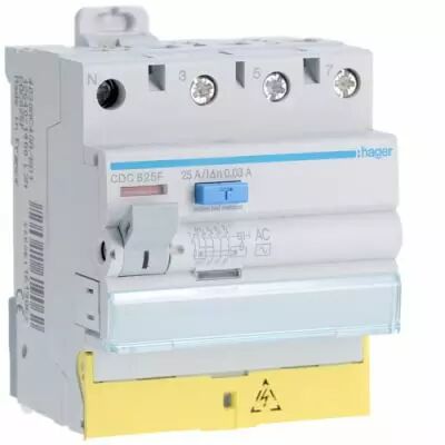 Inter dif 3P+N 25A 30mA AC BD (CDC825F)