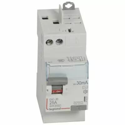 Inter diff DX�-ID - vis/auto - 2P - 230V~ - 25A -type AC -30 mA -d�part haut- 2M (411631)