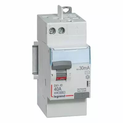 Inter diff DX�-ID - vis/auto - 2P - 230V~ - 40A -type AC - 30mA -d�part haut- 2M (411632)