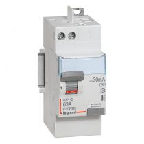 Inter diff DX³-ID - vis/auto - 2P - 230V~ - 63A - type AC -30mA-départ haut- 2 M (411650)