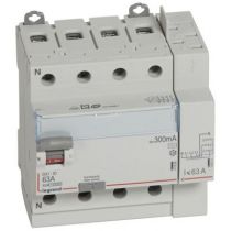 Inter diff DX³-ID - vis/auto - 4P - 400V~ - 63A -type AC- 300mA -départ haut- 5M (411655)