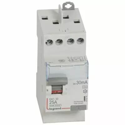 Inter diff DX�-ID - vis/vis - 2P - 230V~ - 25A - type A - 30mA - d�part haut- 2M (411616)