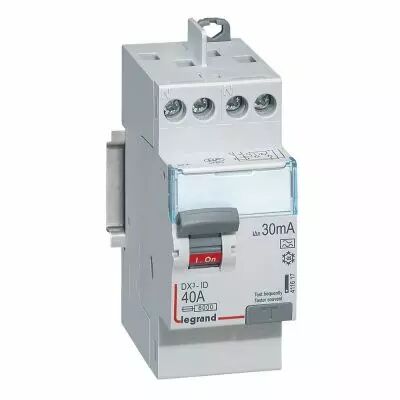Inter diff DX�-ID - vis/vis - 2P - 230V~ - 40A - type A - 30mA - d�part haut- 2M (411617)