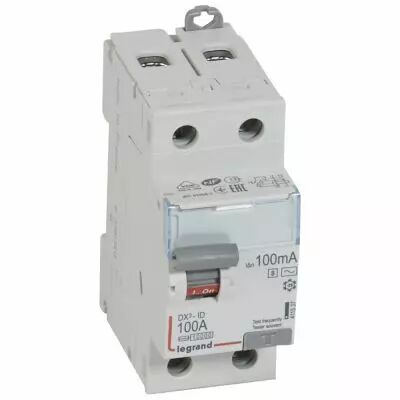 Inter diff DX�-ID - vis/vis - 2P- 230V~-100A- typeAC -100mA s�lect-d�part bas-2M (411537)