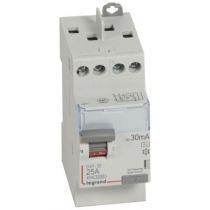 Inter diff DX³-ID - vis/vis - 2P- 230V~-25 A - type AC - 30mA - départ haut - 2M (411610)