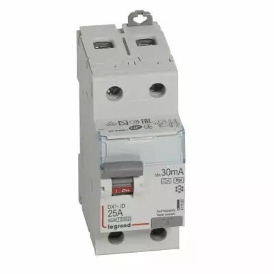 Inter diff DX�-ID - vis/vis - 2P- 230V~-25A - type Hpi - 30mA - d�part bas - 2M (411590)