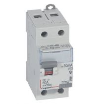 Inter diff DX³-ID - vis/vis - 2P- 230V~-80A - type AC - 30mA - départ bas - 2M (411507)