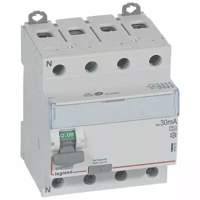 Inter diff DX�-ID - vis/vis - 4P- 400V~- 100A - type A - 30mA - d�part bas - 4M (411678)