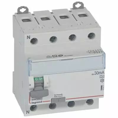 Inter diff DX�-ID - vis/vis - 4P- 400V~- 80A - type A - 30mA - d�part bas - 4M (411677)